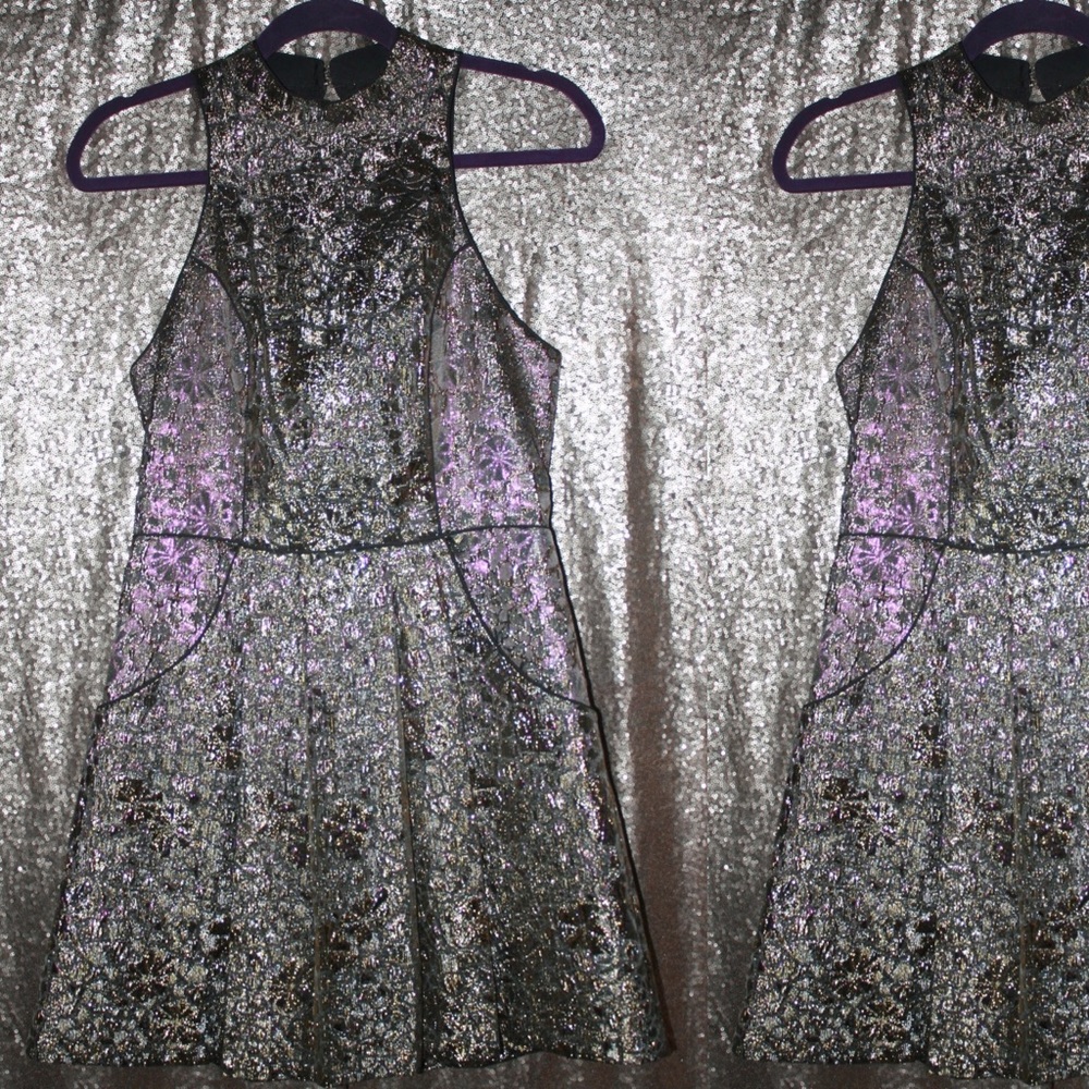 Cooperative Metallic Brocade Holiday Dress